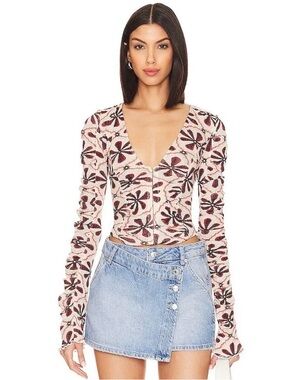 Free People Through the Meadow Sheer Long Sleeve Top